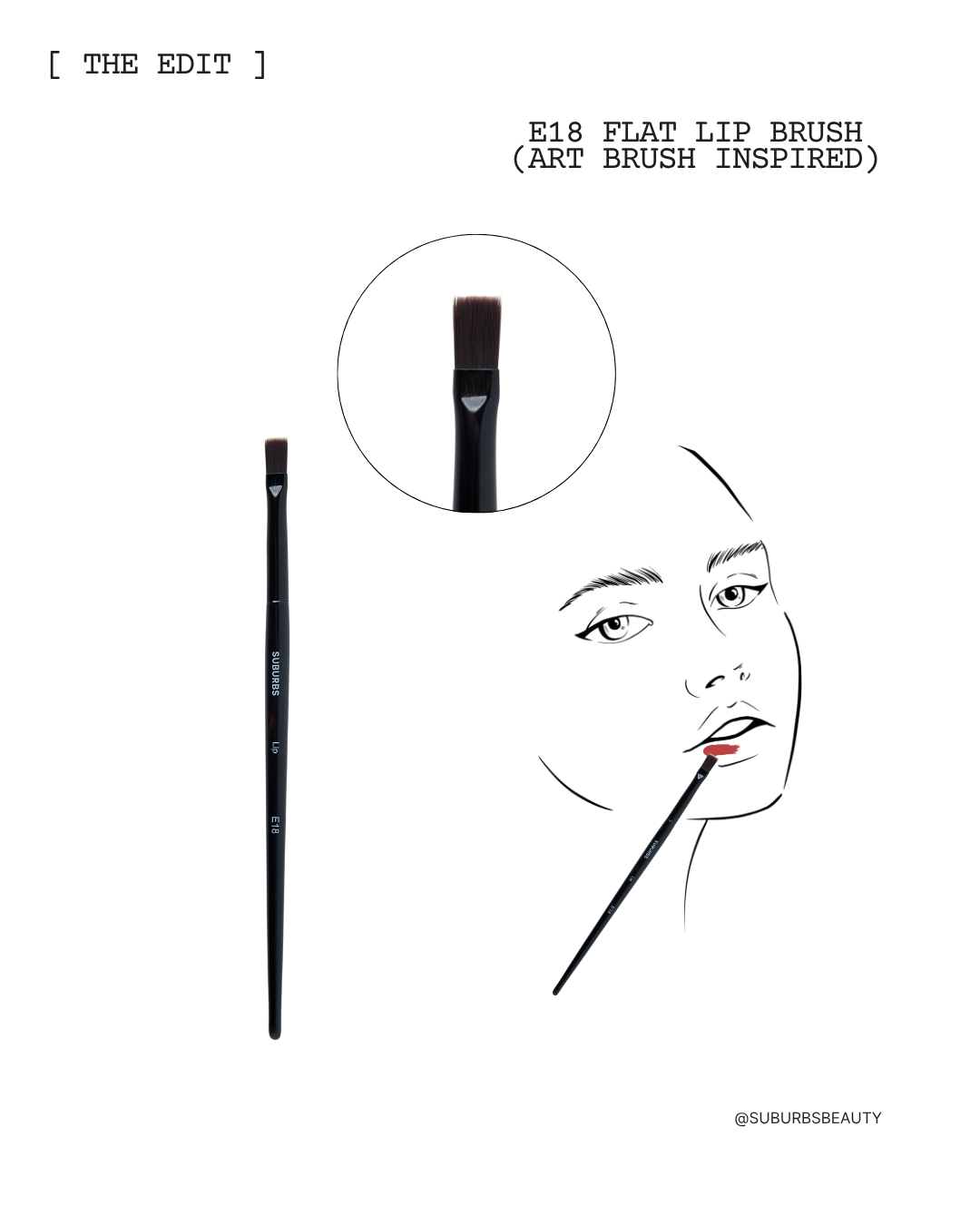 E18 Flat Lip Brush (Art Brush Inspired)